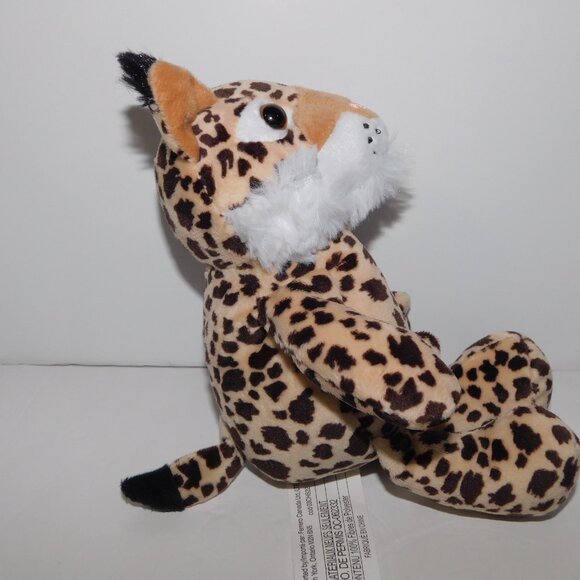 Kinder Surprise 9" Plush Tan Brown Spotted Lynx Leopard Cat Stuffed Toy Bobcat - Picture 3 of 6